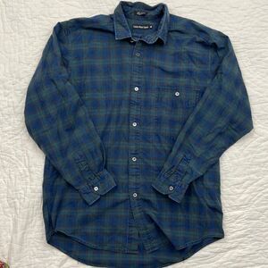 Vintage Calvin Klein Sport 100% Cotton Plaid Button Up size Medium